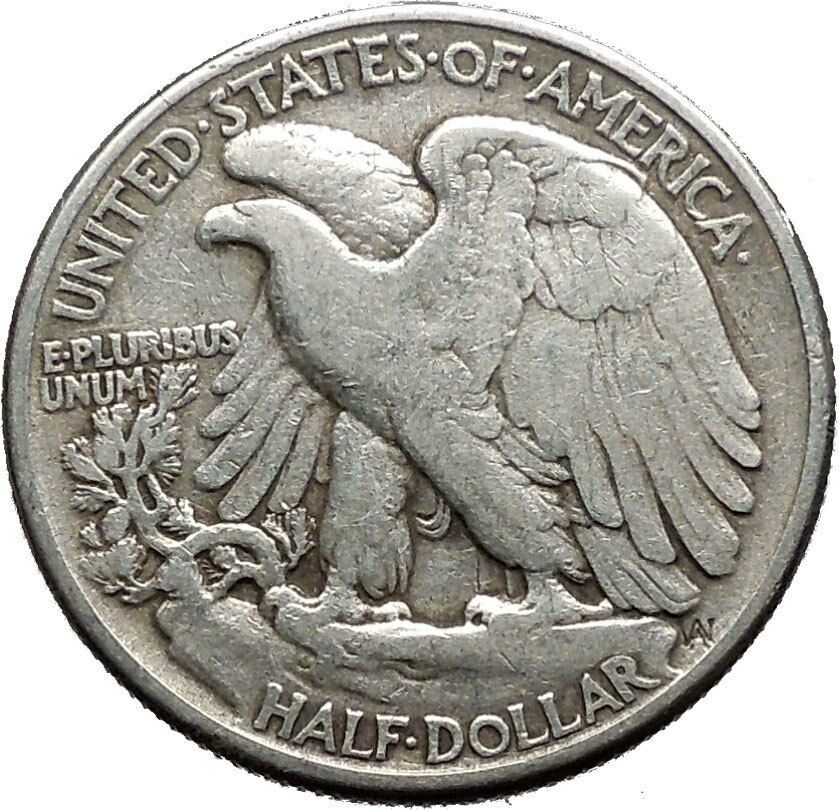 1945 WALKING LIBERTY Half Dollar Bald Eagle United States Silver Coin i44716