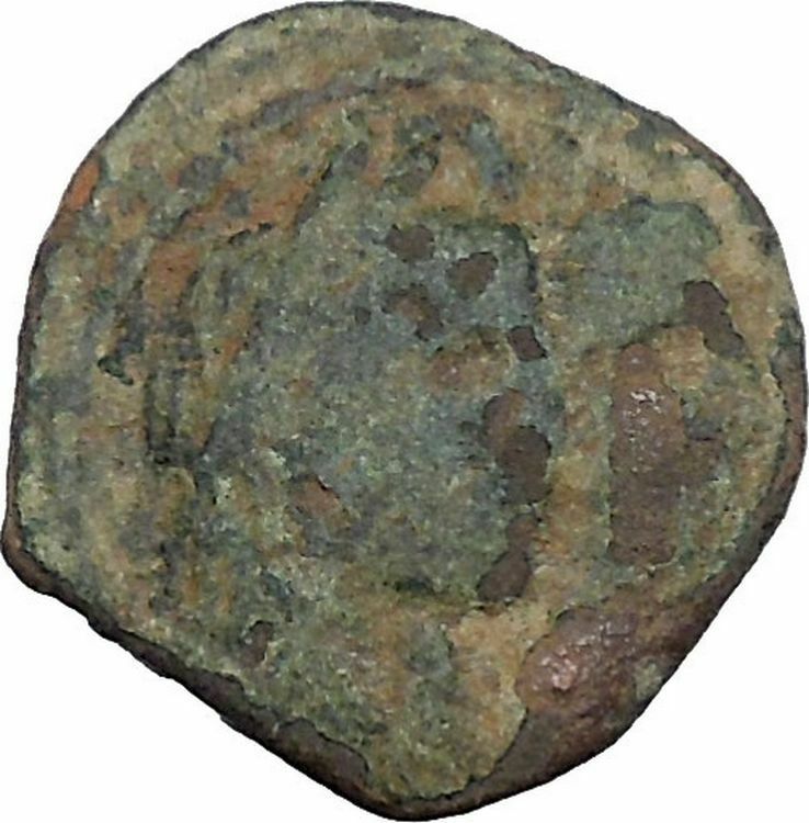 ARETAS IV & SHAQUILAT Arab Kingdom of Nabataea PETRA Ancient Greek Coin i47381