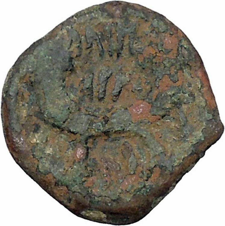 ARETAS IV & SHAQUILAT Arab Kingdom of Nabataea PETRA Ancient Greek Coin i47381