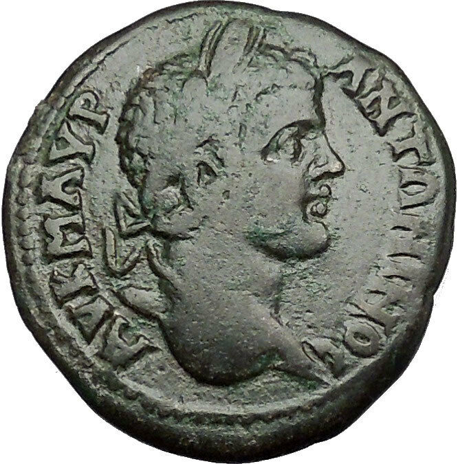 CARACALLA 198AD Anchialus in Thrace CYBELE LIONS Ancient Roman Coin i50971