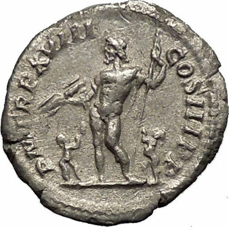 Septimius Severus Ancient Silver Roman Coin Jupiter with two children i52298