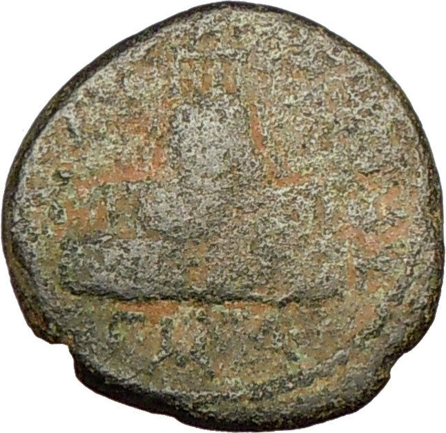 ANTONINUS PIUS 138AD Zeugma Temple Rare Authentic Ancient Roman Coin i22915