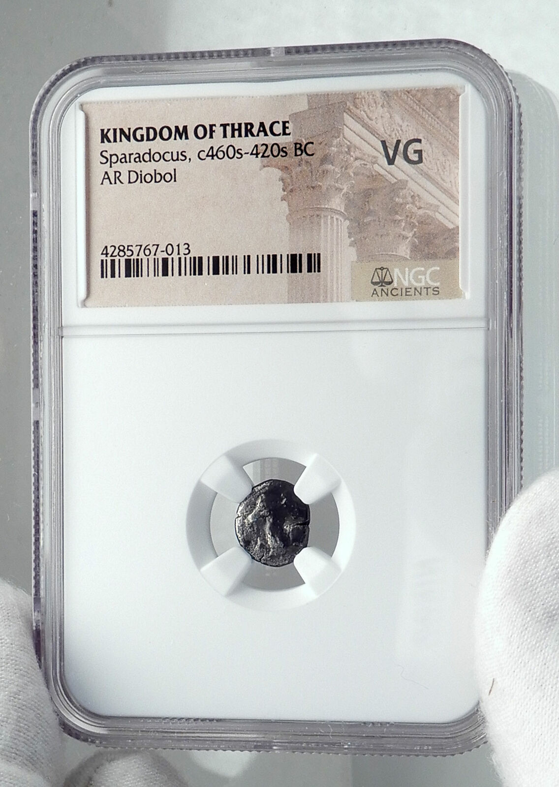 SPARAKDOKOS Kingdom of Thrace Silver Greek Coin 460BC Horse Lion NGC i81128