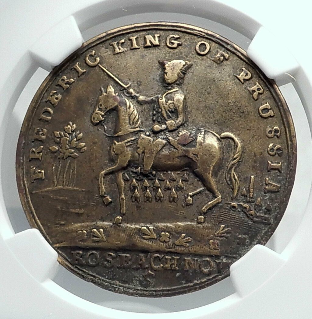 1757 GERMANY Prussia BATTLE of ROSSBACH Medal Frederick II the Great NGC i81259