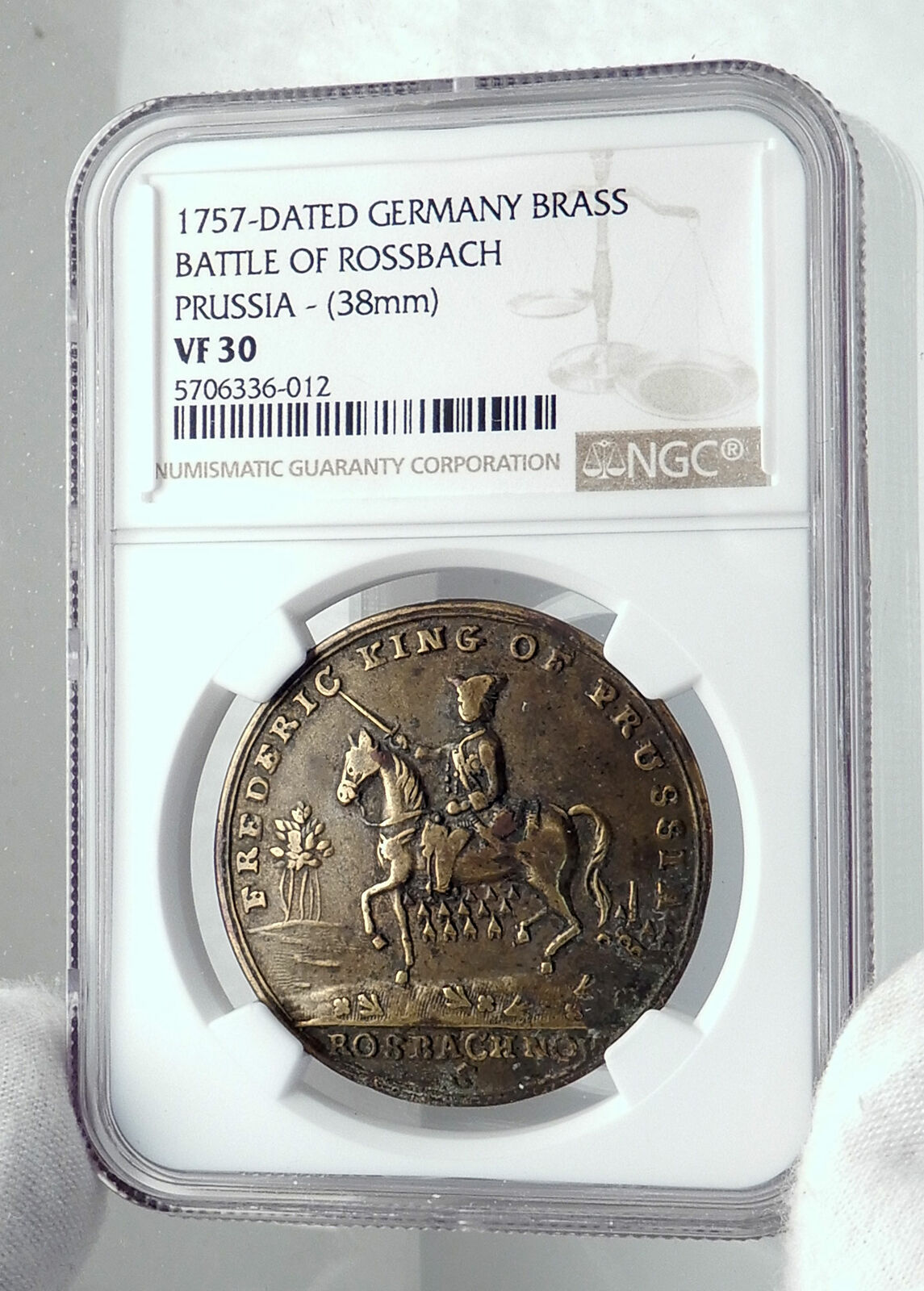 1757 GERMANY Prussia BATTLE of ROSSBACH Medal Frederick II the Great NGC i81259