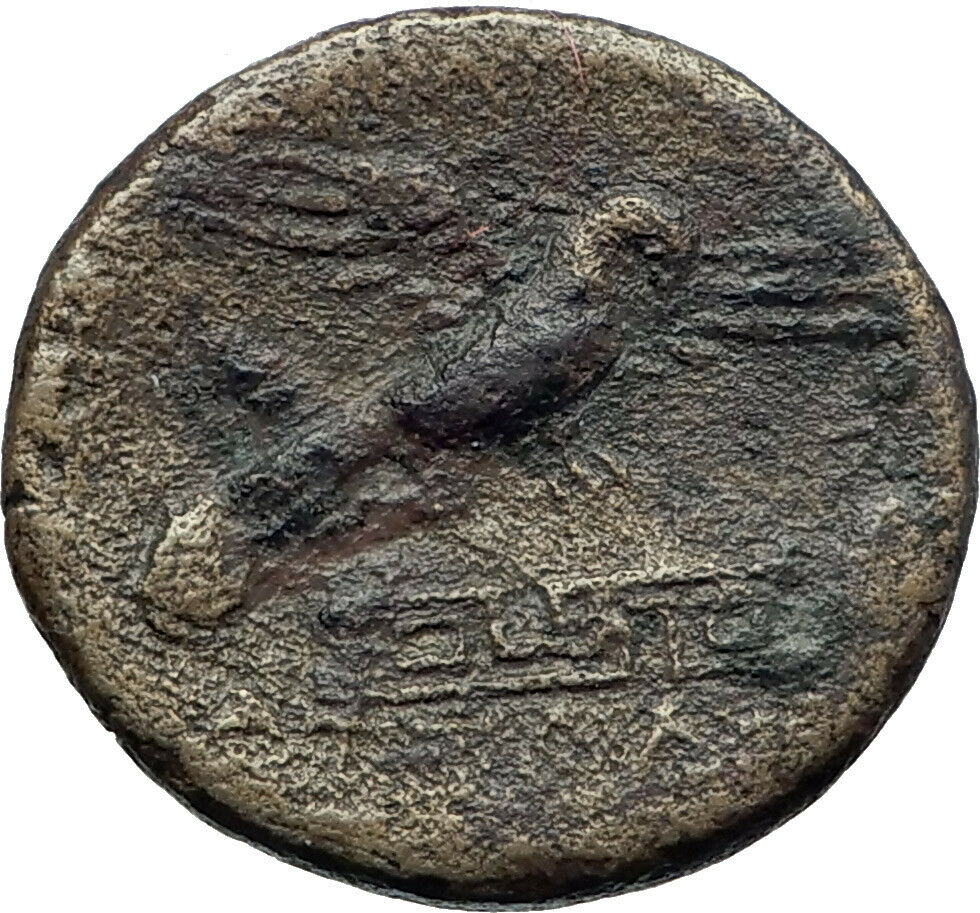 APAMEIA in PHRYGIA 133BC Athena Eagle Dioscuri Caps Ancient Greek Coin i44932