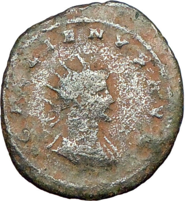 GALLIENUS son of Valerian I Very Rare Ancient Roman Coin LION w BULL i16239