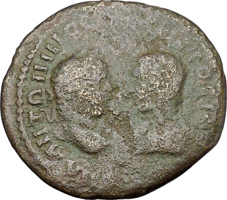 CARACALLA & Mother JULIA DOMNA 211AD Marcianopolis Ancient Roman Coin i45669