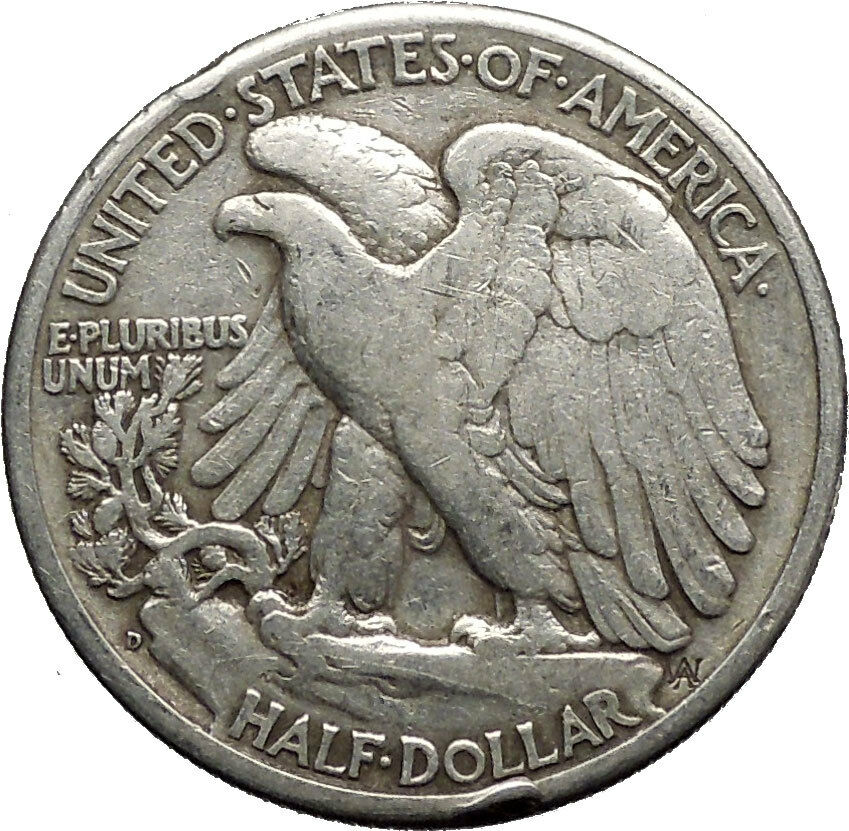 1945 WALKING LIBERTY Half Dollar Bald Eagle United States Silver Coin i44638