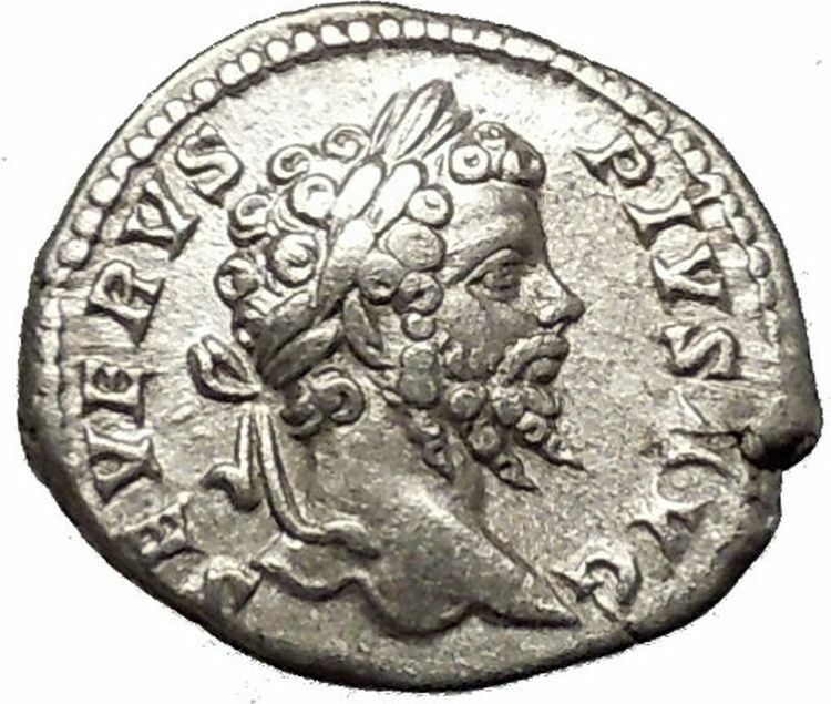 SEPTIMIUS SEVERUS Veiled with branch 202AD Silver Ancient Roman Coin i53235