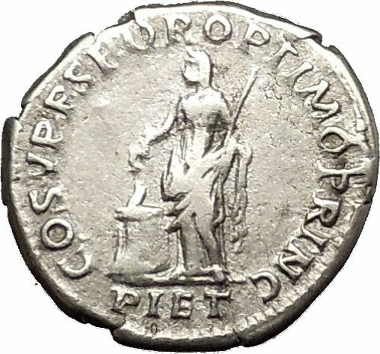 Trajan Ancient Silver Roman Coin Pietas Loyalty Devotion Religiosity i53352