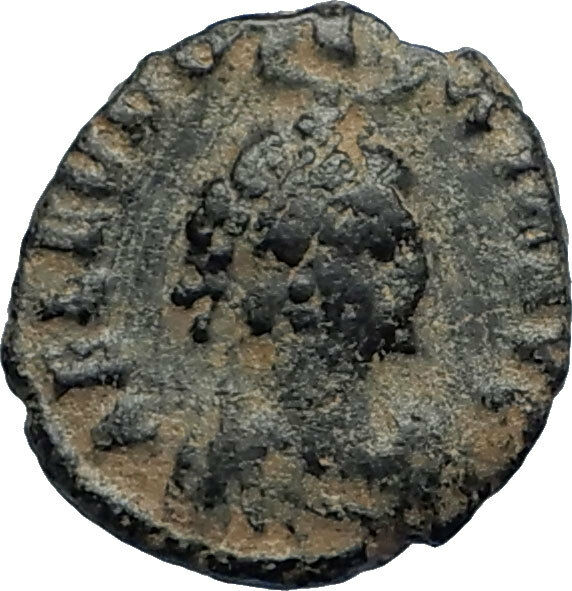 EUDOXIA Arcadius Wife 401AD Authentic Ancient Roman Coin VICTORY CHI-RHO i67251