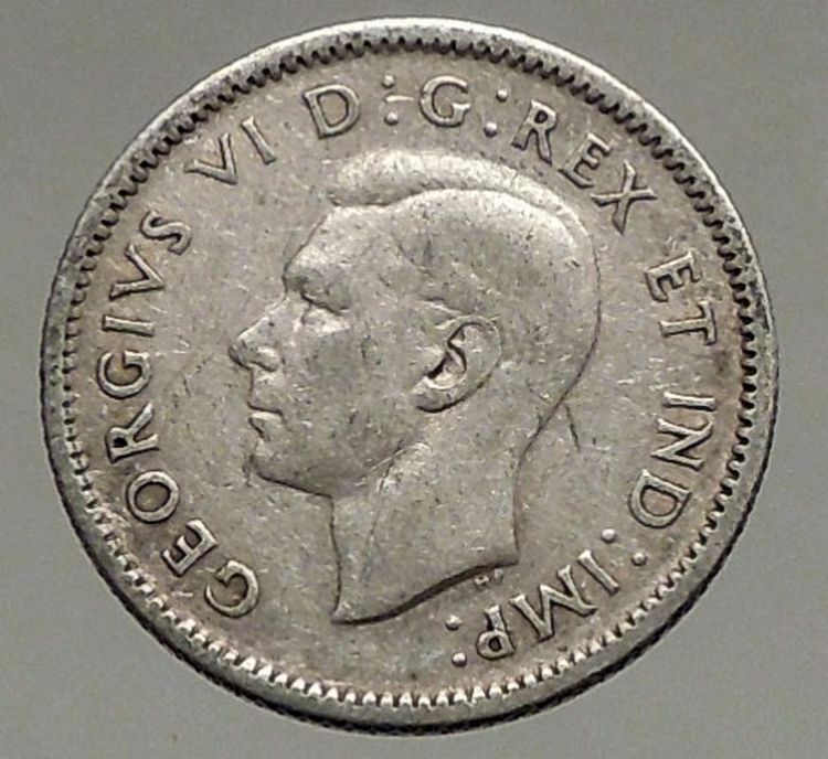 1940 CANADA King George VI - Silver 10 Cent SILVER Coin - BLUENOSE SHIP i56779