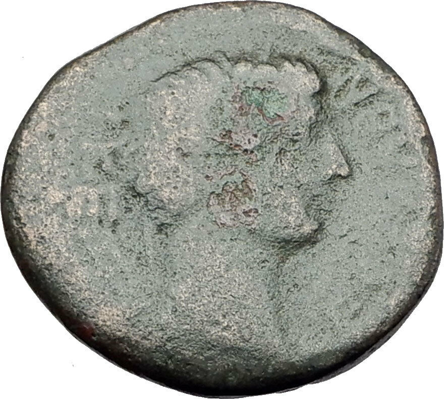 AUGUSTUS & GAIUS CAESAR - Thessalonica Macedonia RARE Ancient Roman Coin i61302