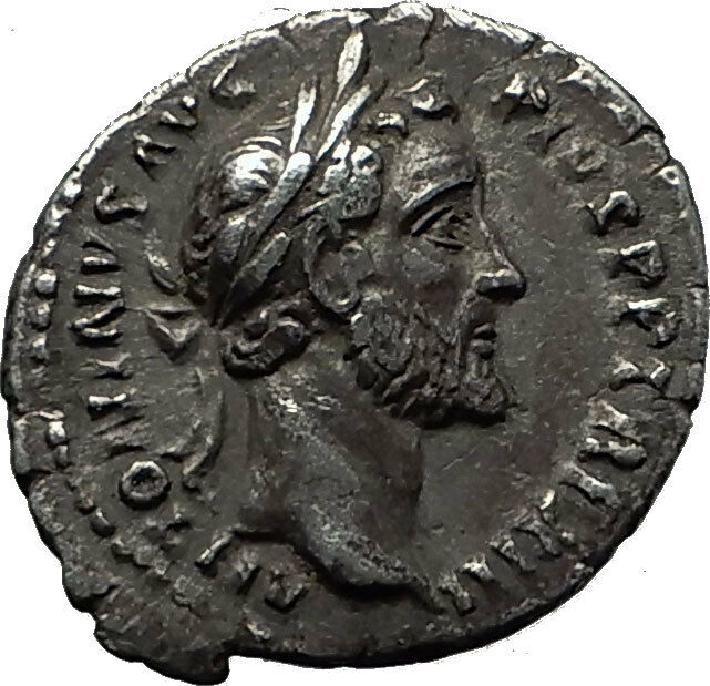 ANTONINUS PIUS 148AD Rome Authentic Ancient Silver Roman Coin Fortuna i59221