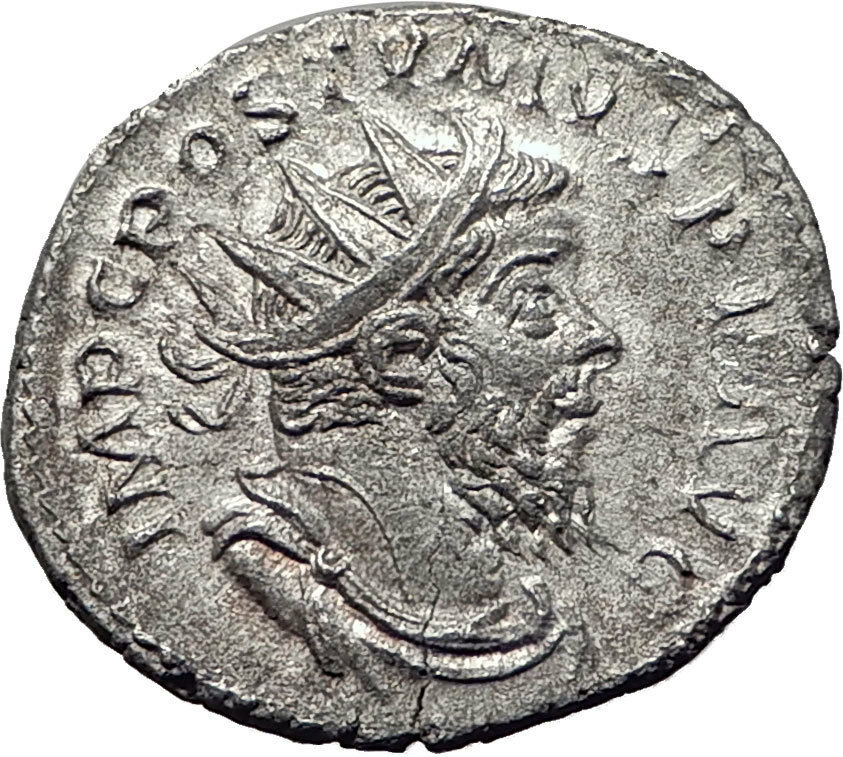 POSTUMUS 260AD Silver Authentic Ancient Roman Coin Providentia i65350