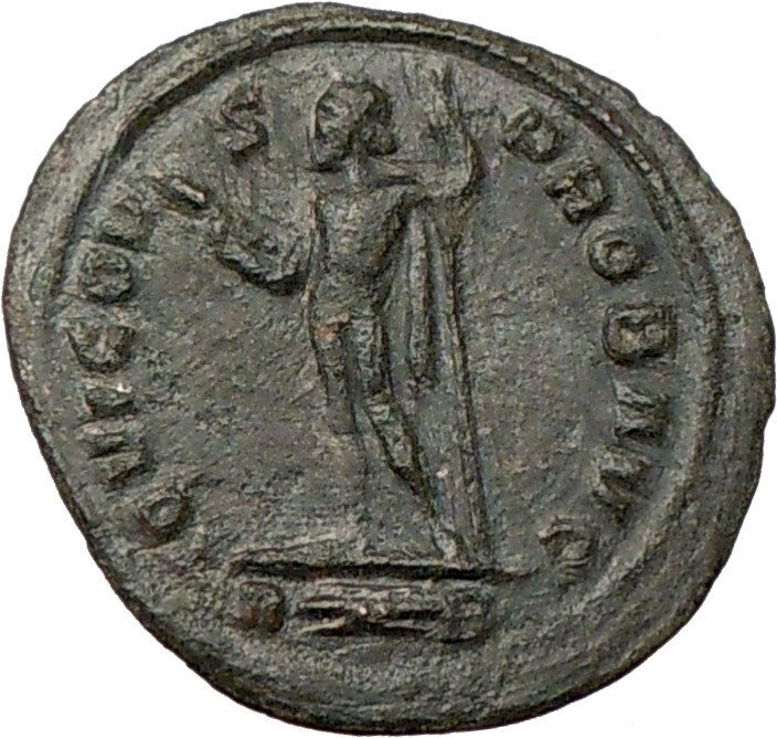 PROBUS 281AD Ancient Roman Coin Nude ZEUS Jupiter w thunderbolt i22086