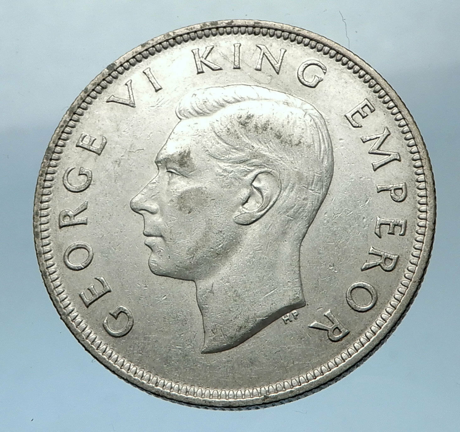 1940 NEW ZEALAND 100th Anni under UK King George VI Silver1/2 Crown Coin i68513