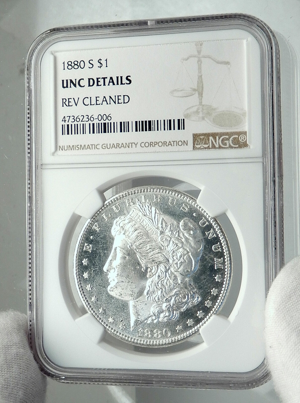 1880 UNITED STATES of America SILVER Morgan US Dollar Coin EAGLE NGC i79595