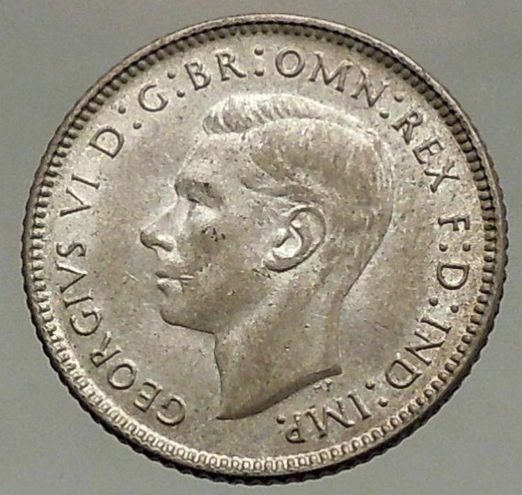 1942 AUSTRALIA King George VI Kangaroos Antique Silver Sixpence Coin i57085