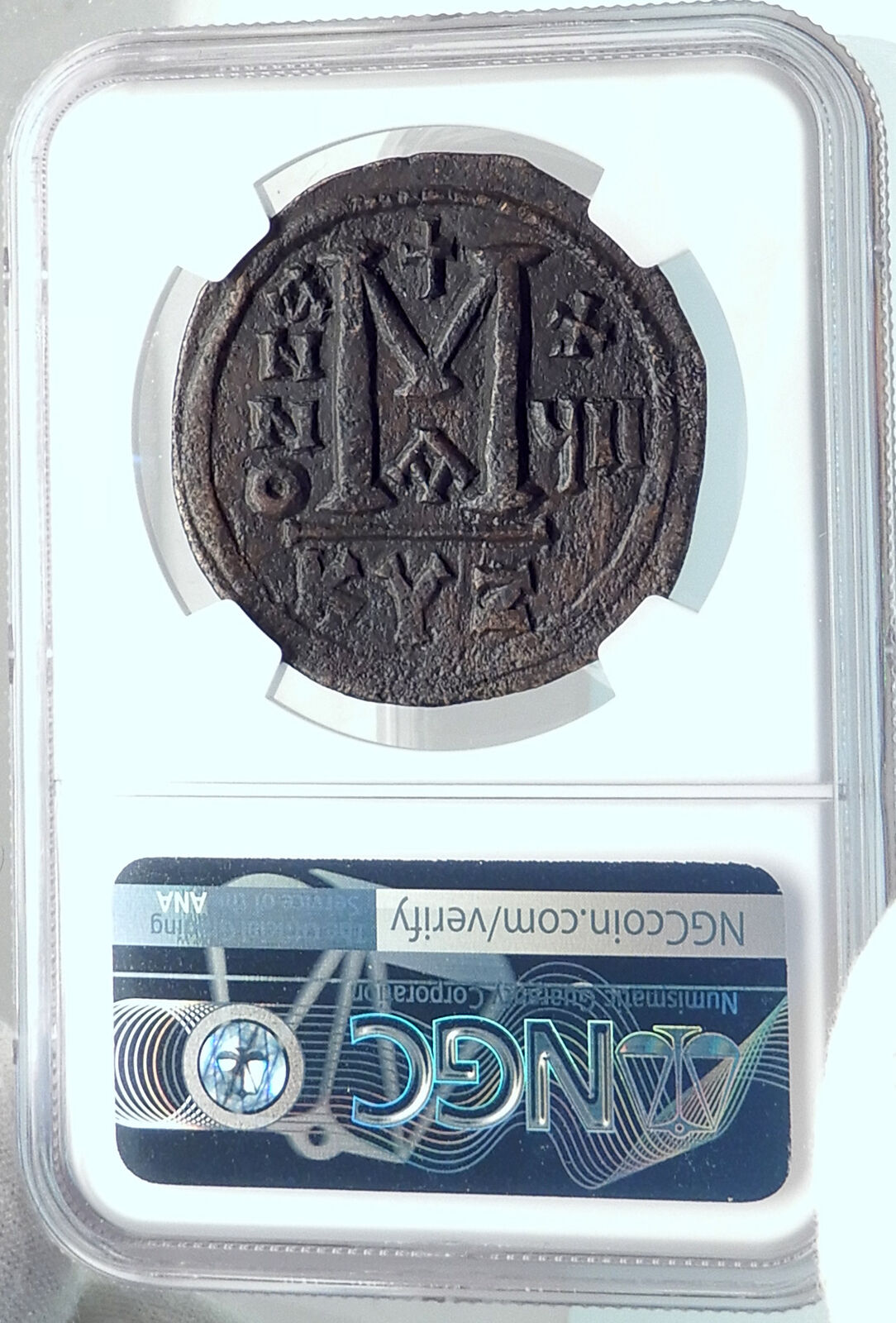 JUSTINIAN I the GREAT Ancient Constantinople Follis Byzantine Coin NGC i81911