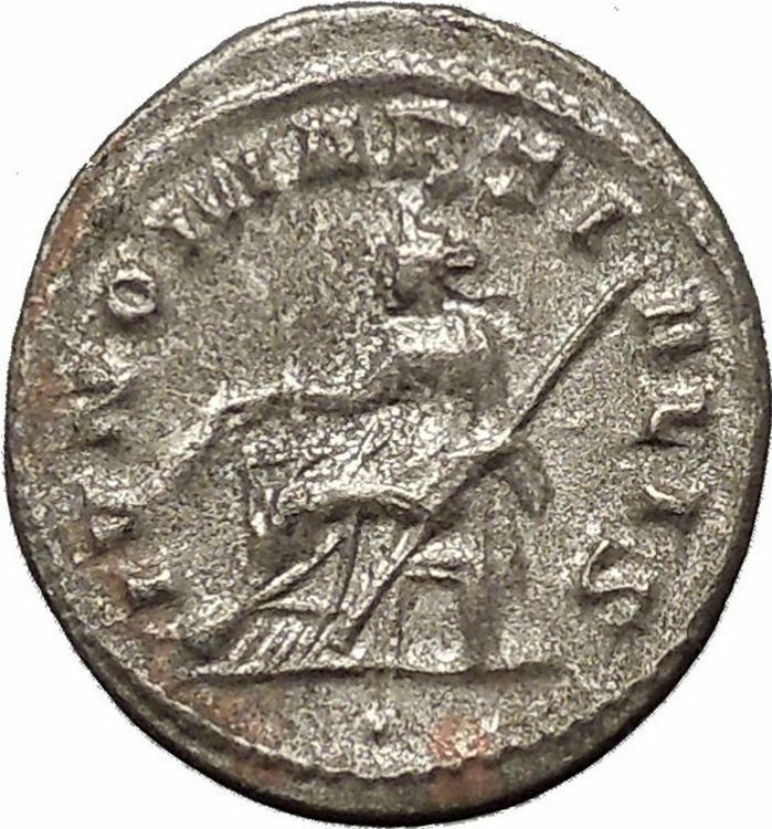 TREBONIANUS GALLUS 251AD Rare Silver Ancient Roman Coin JUNO i53169