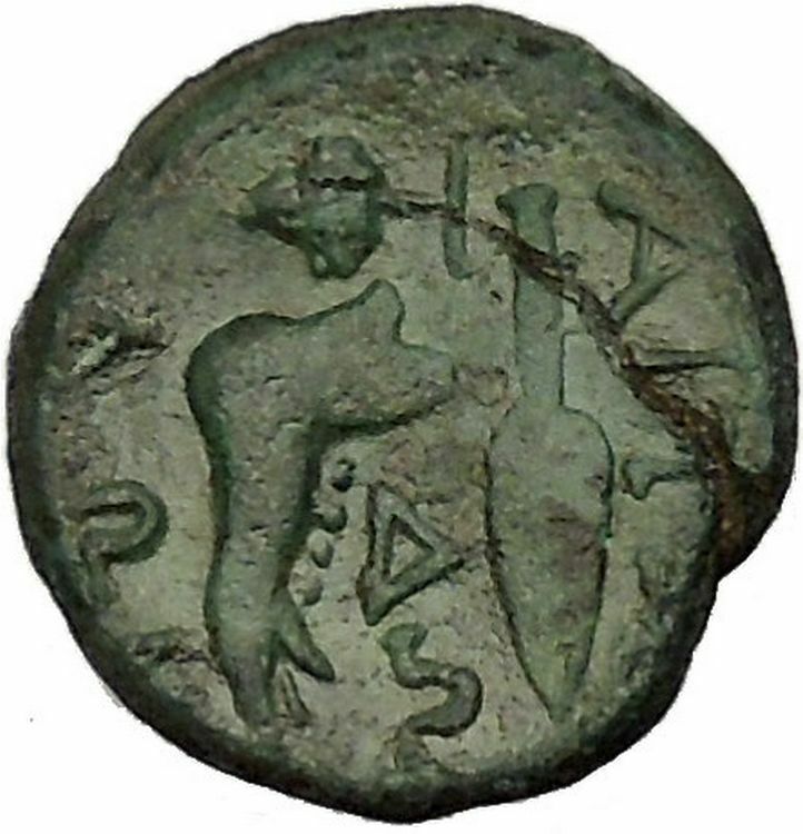 Aitolian League in Aitolia 211BC Spear Jawbone Calydonian Boar Greek Coin i53308