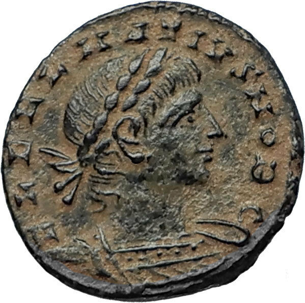 DELMATIUS 335AD Alexandria Authentic Ancient Roman Coin LEGION SOLDIERS i67023