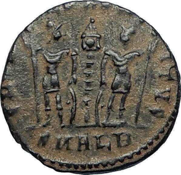 DELMATIUS 335AD Alexandria Authentic Ancient Roman Coin LEGION SOLDIERS i67023