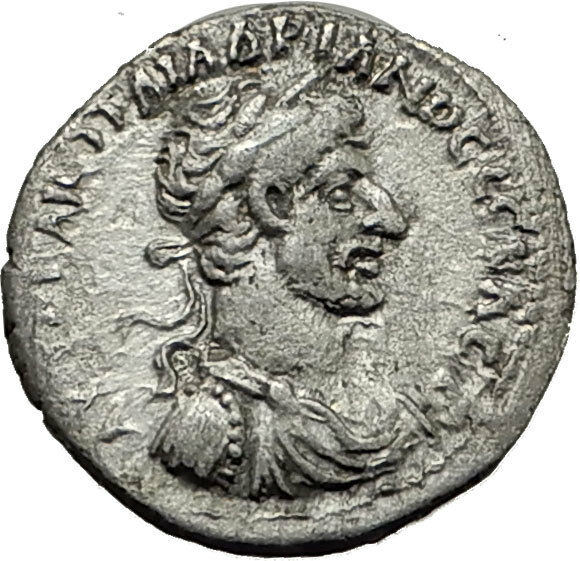 HADRIAN 120AD Caesarea Cappadocia Authentic Ancient Silver Roman Coin i65438