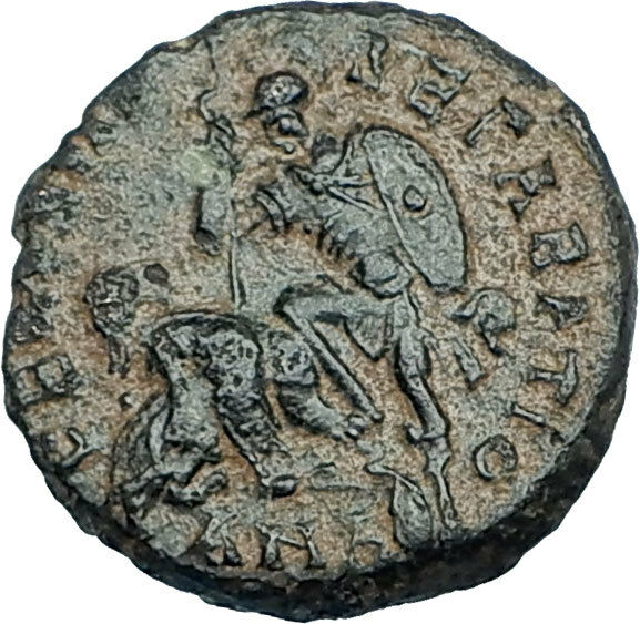 CONSTANTIUS II 350AD Antioch Authentic Ancient Roman Coin w BATTLE SCENE i65943