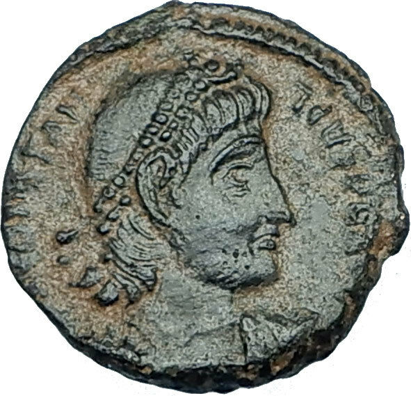 CONSTANTIUS II 350AD Antioch Authentic Ancient Roman Coin w BATTLE SCENE i65943