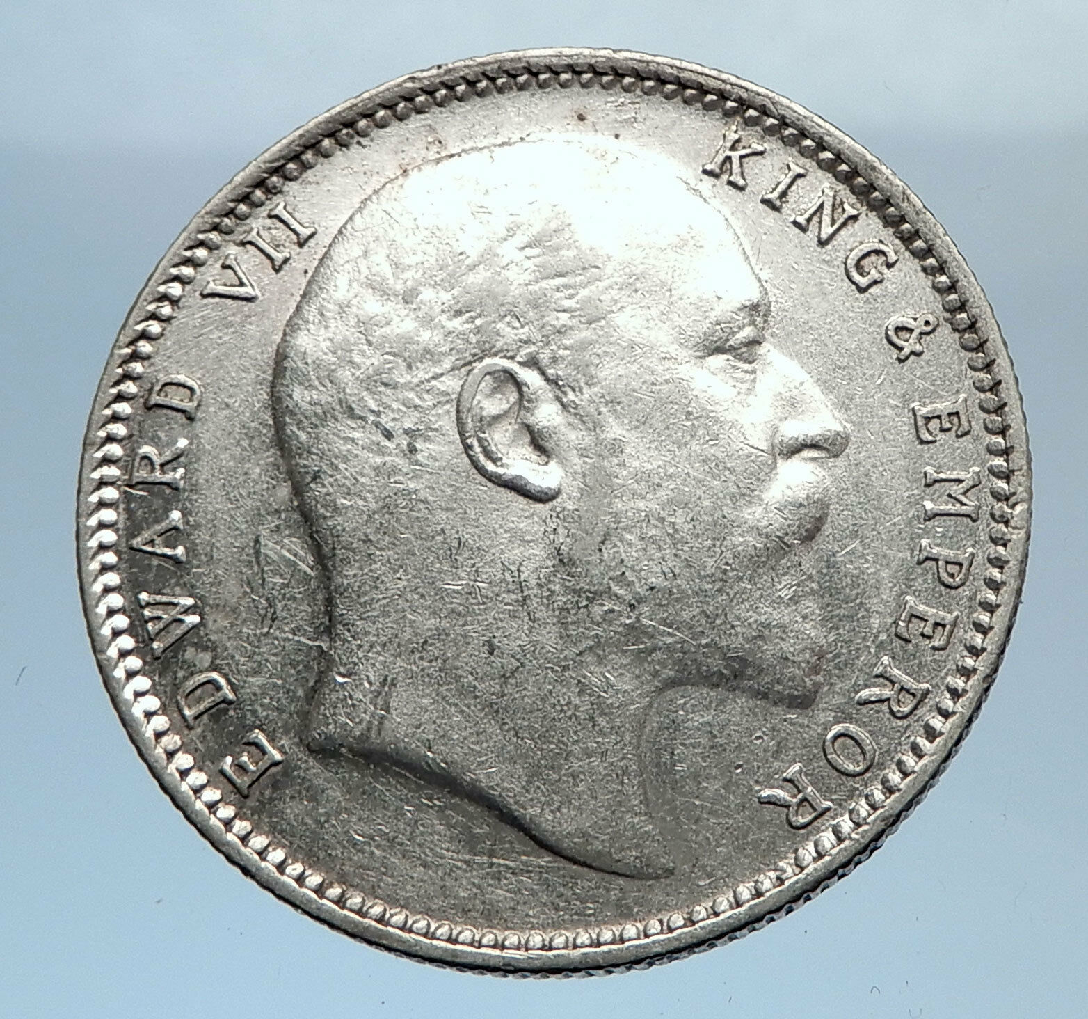 1904 King EDWARD VII of United Kingdom EMPEROR British INDIA Silver Coin i71883