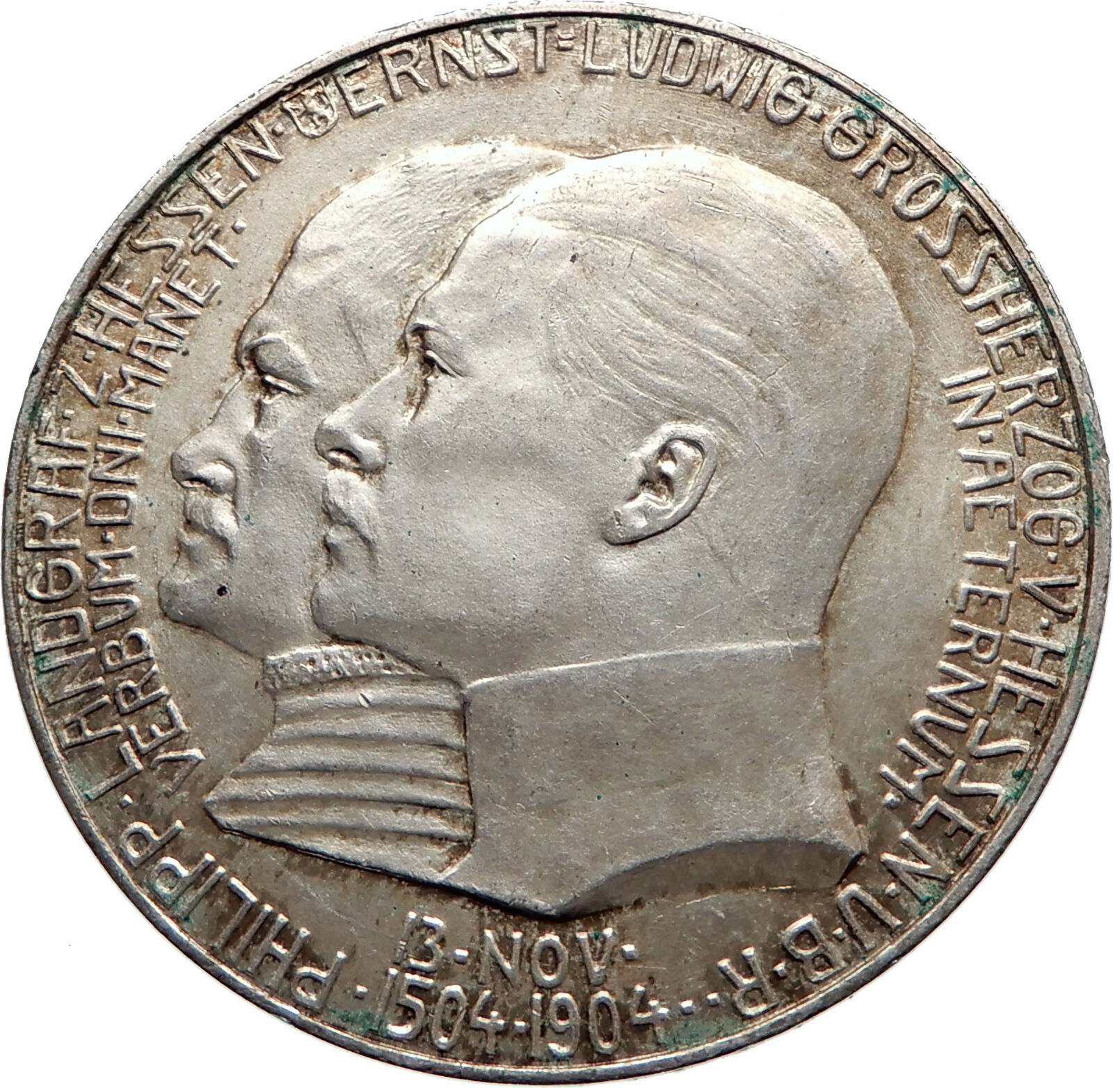 1904 GERMANY HESSE-DARMSTADT Philipp the Magnanimous Silver German Coin i74844