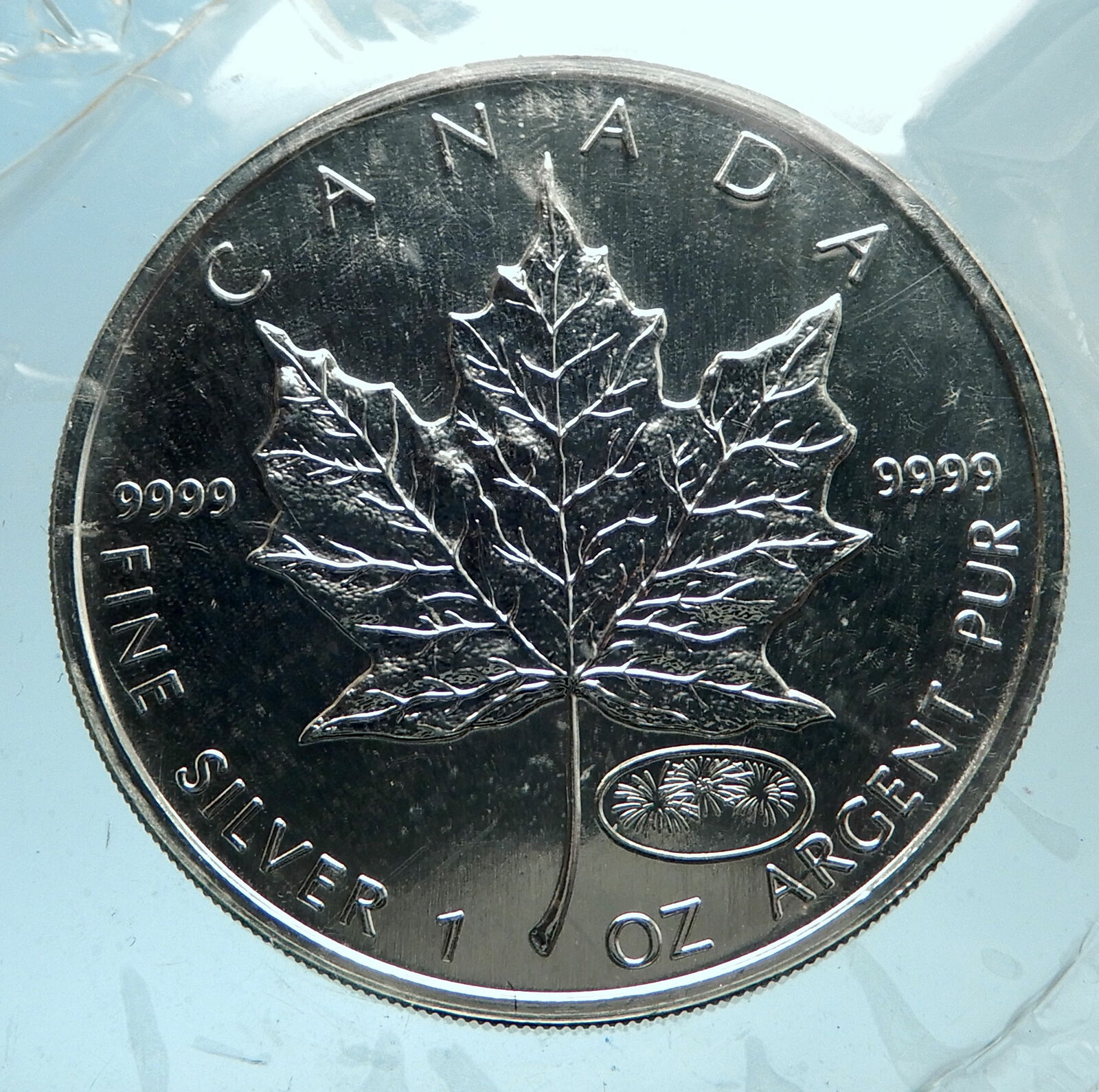 1999 CANADA UK Queen Elizabeth II MAPLE LEAF 1 OZ Genuine Silver $5 Coin i77558