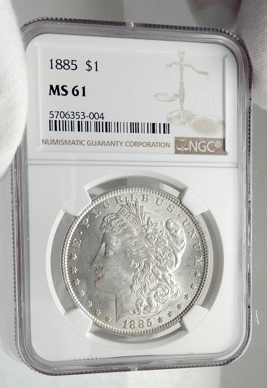 1885 UNITED STATES of America SILVER Morgan US Dollar Coin EAGLE NGC MS i80140