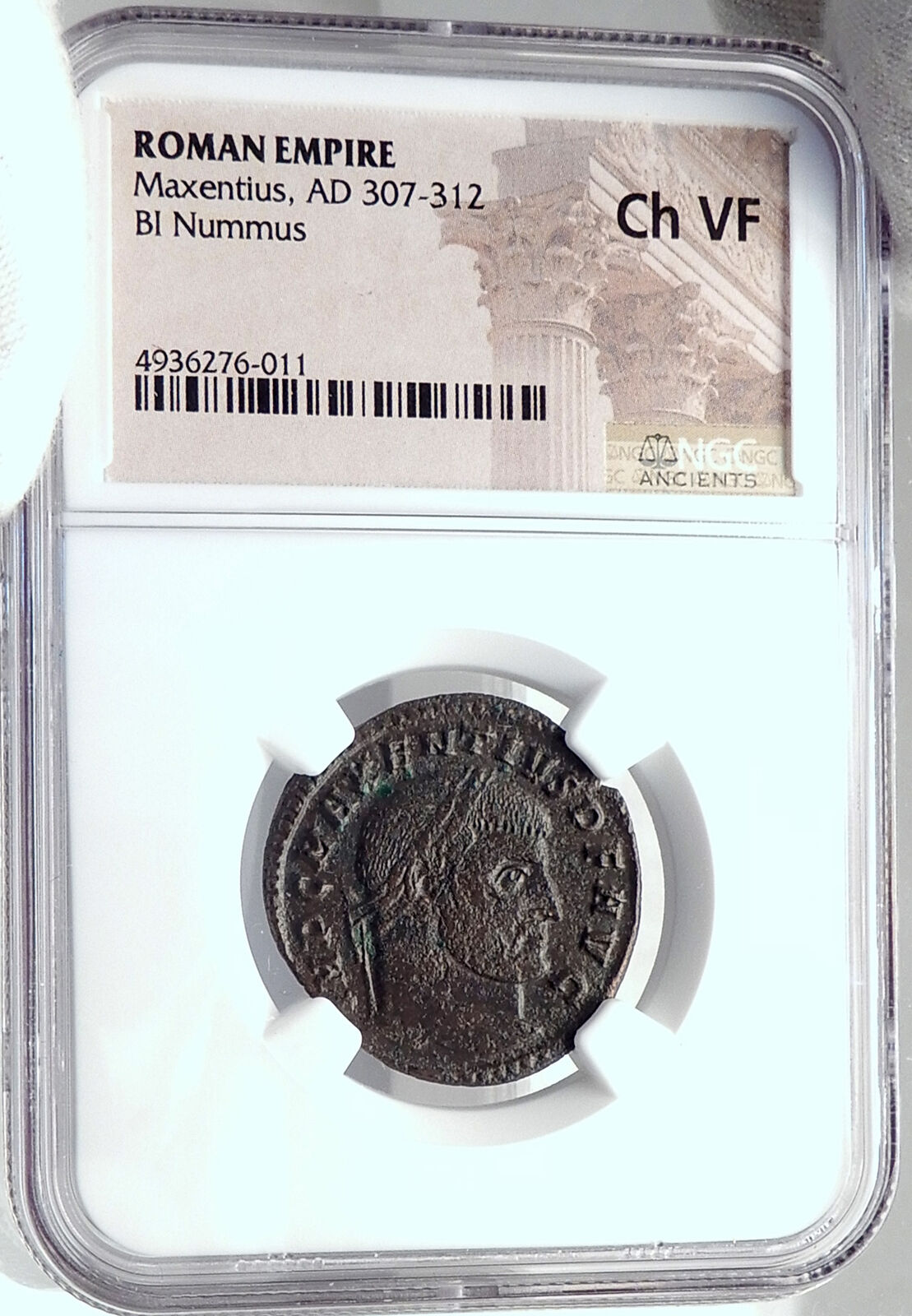 MAXENTIUS Authentic Ancient 308AD Rome TEMPLE Genuine Roman Coin NGC i81849