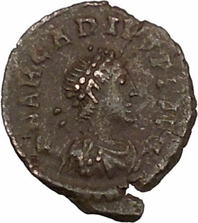 ARCADIUS 388AD Ancient Roman Coin Wreath of success i42724