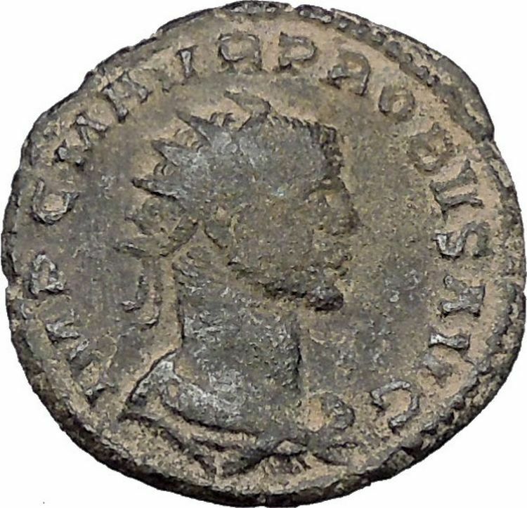 Probus receiving Victory on globe from Jupiter RARE Ancient Roman Coin i47044