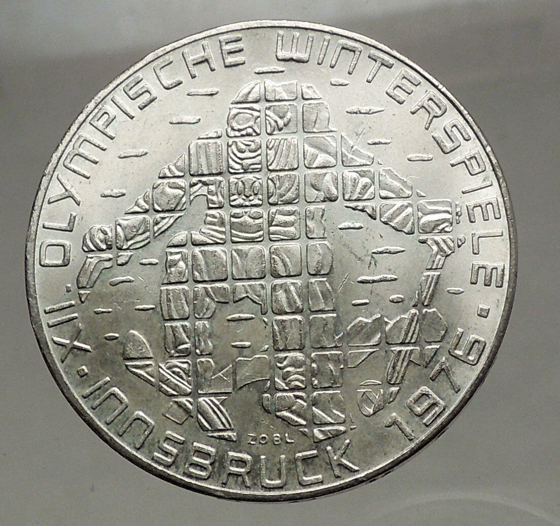 1976 Innsbruck WINTER Olympic Games AUSTRIA - SILVER 100 Schilling Coin i57146