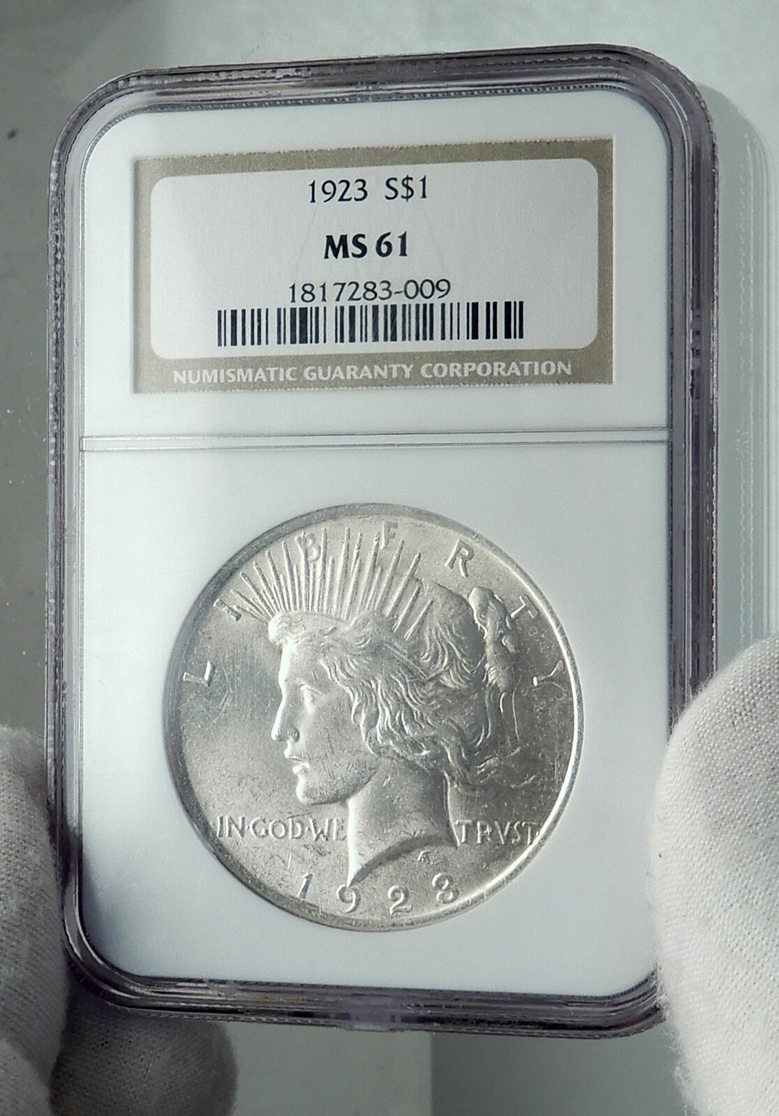 1923 US Silver PEACE DOLLAR United States Coin LIBERTY & EAGLE NGC MS i79599