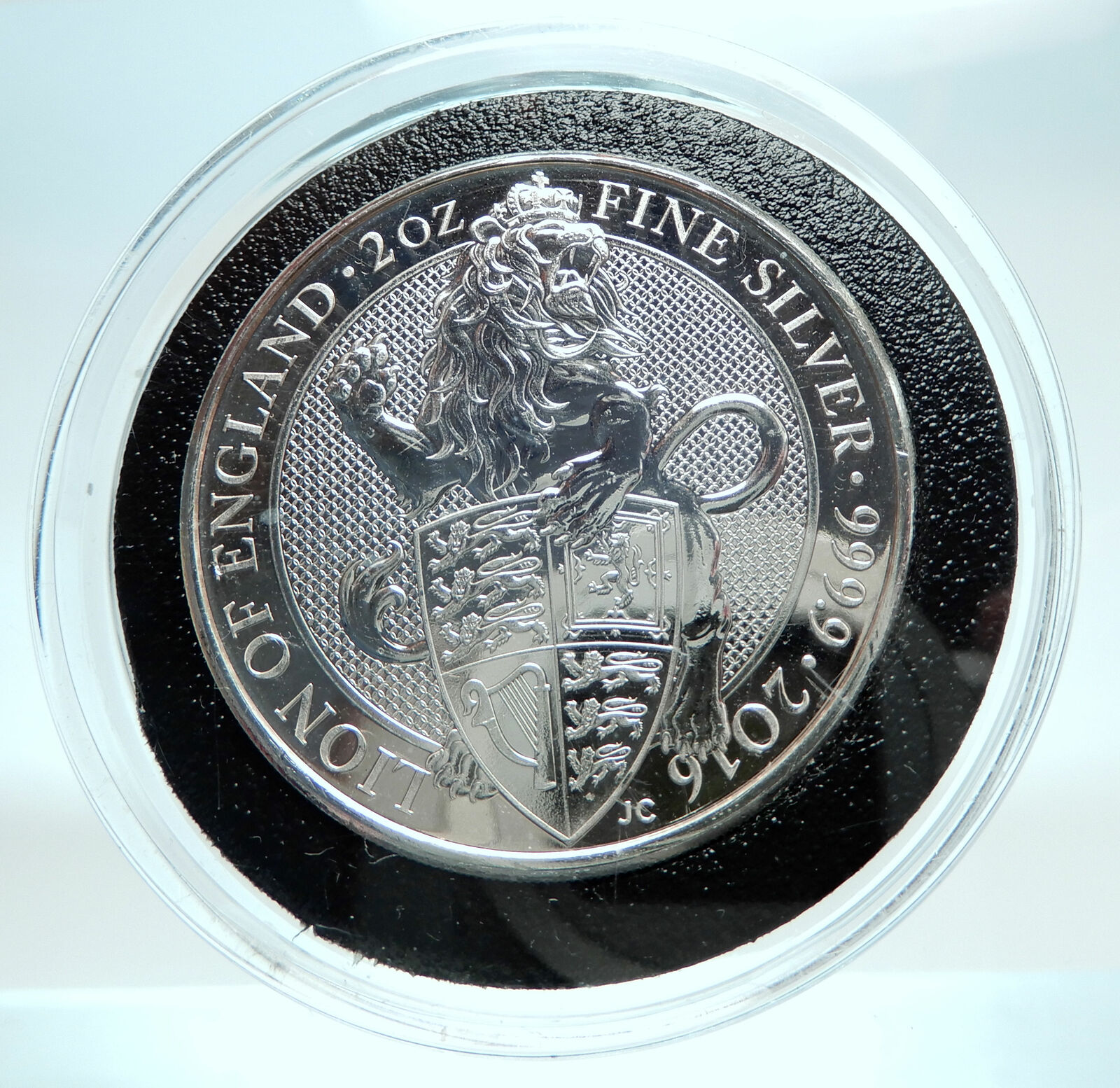 2016 UK Great Britain QUEEN ELIZABETH II Lion Genuine Silver 2 OZ Coin i79470