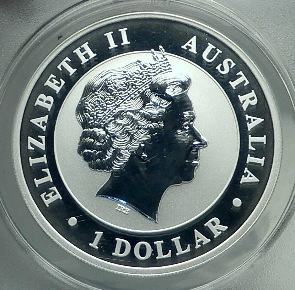 2013 AUSTRALIA UK Queen Elizabeth II KOALA Genuine Silver $ Coin ANACS MS i79223