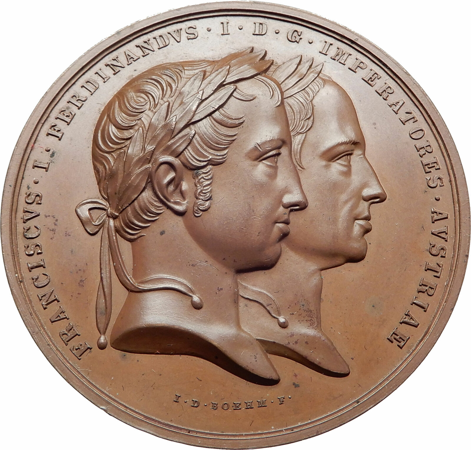 1834-37 AUSTRIA Ferdinand & Maria Anne Architecture Boehm Building MEDAL i80338