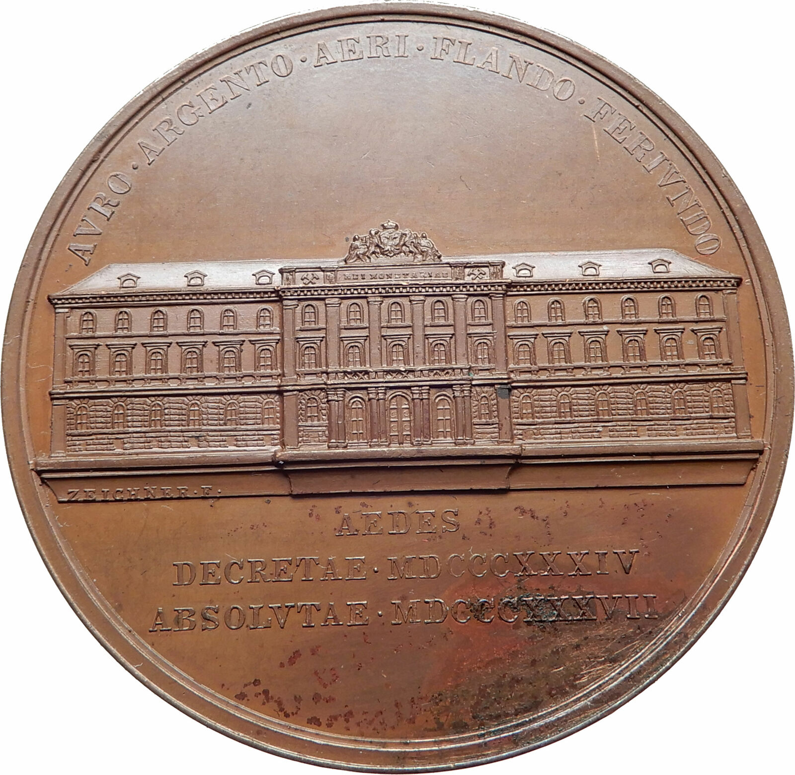 1834-37 AUSTRIA Ferdinand & Maria Anne Architecture Boehm Building MEDAL i80338