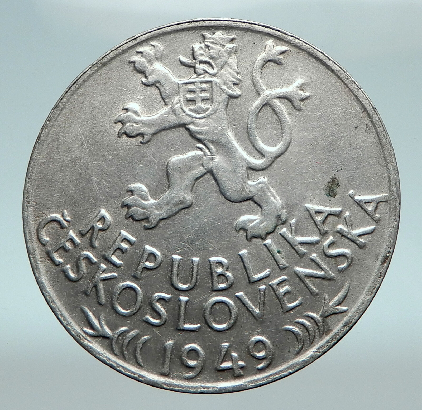 1949 CZECHOSLOVAKIA Slovak Uprising Antique Genuine Silver 100 Korun Coin i81229