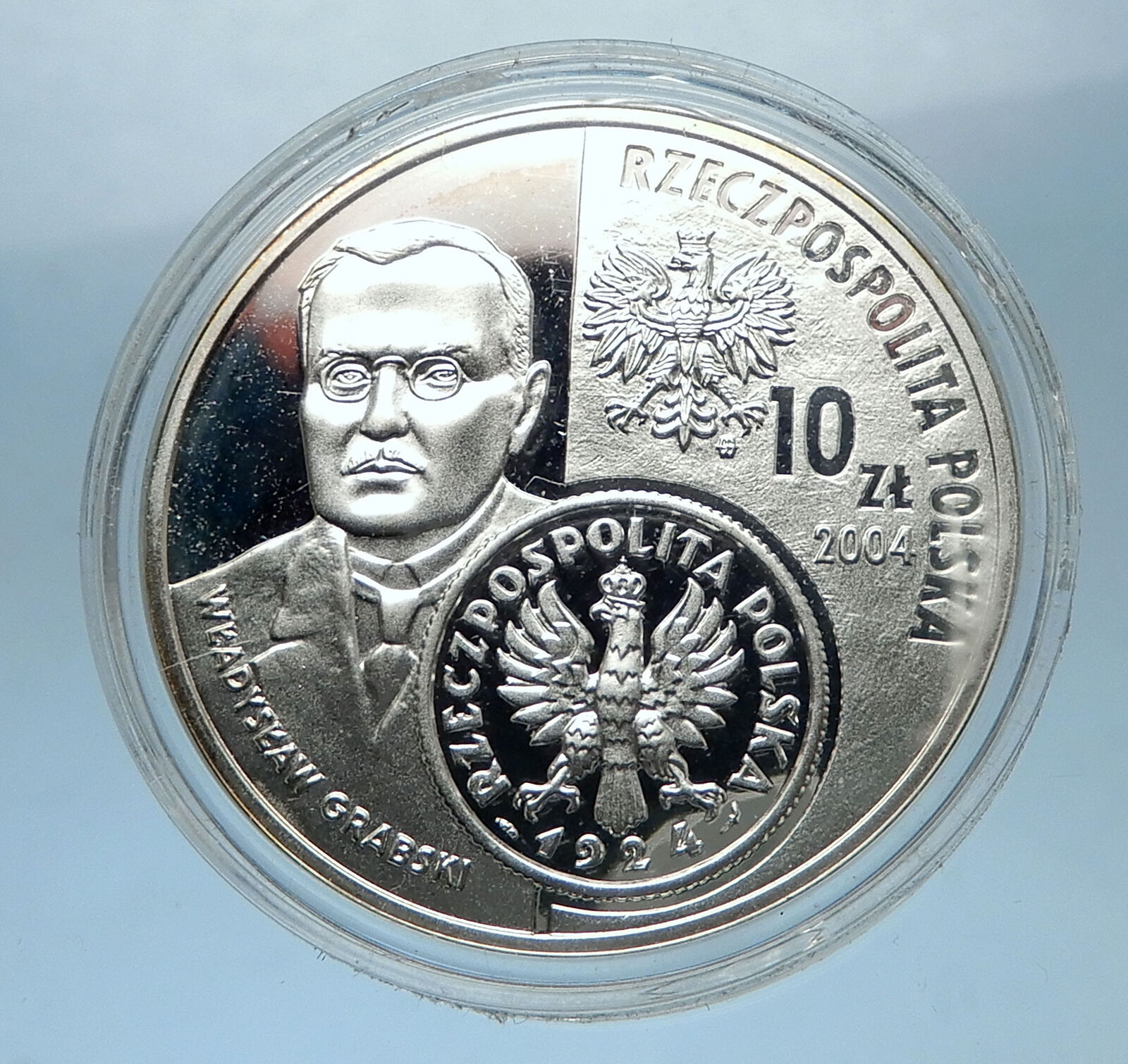 2004 POLAND Silver 10 Zlotych Proof Silver Coin Władysław Grabski ZLOTY i68324