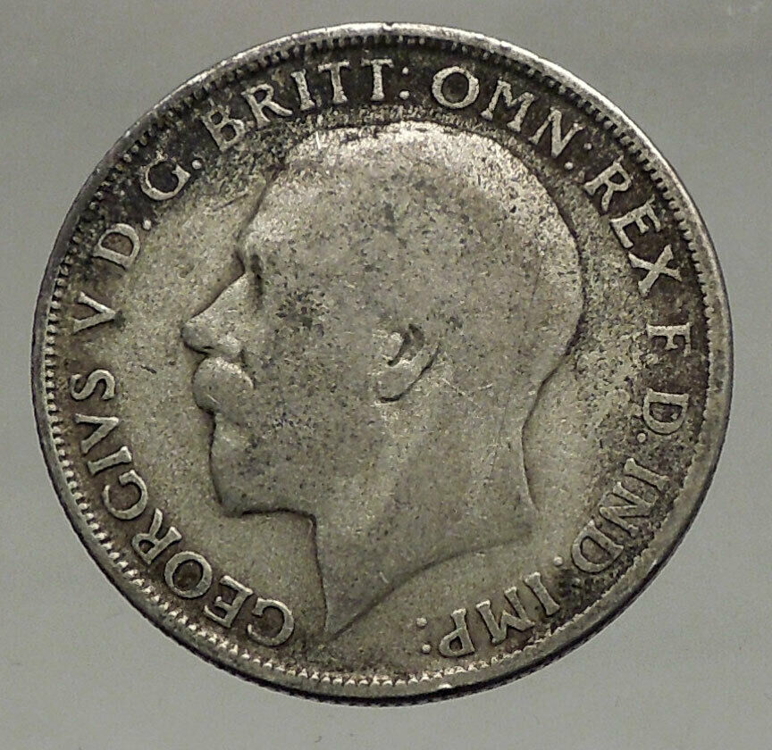 1920 GREAT BRITAIN UK United Kingdom King George V Big SILVER FLORIN Coin i56655