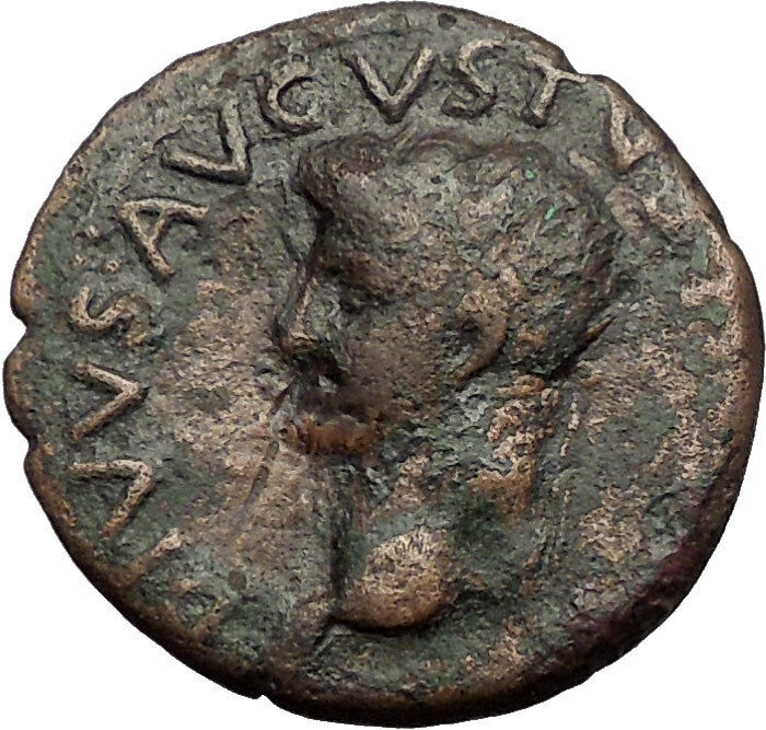 Divus AUGUSTUS Tiberius Time PATRAEA Ox Founding Peloponnesos Roman Coin i57640