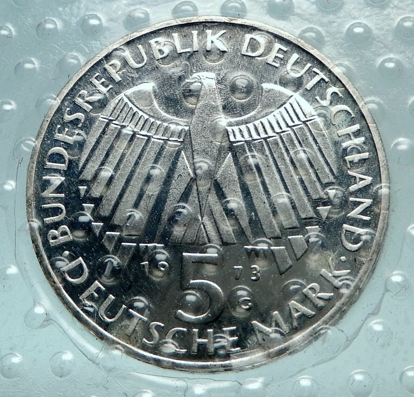 1973 GERMANY FRANFURT PARLIAMENT BUILDING Proof Silver 5 Mark German Coin i82535